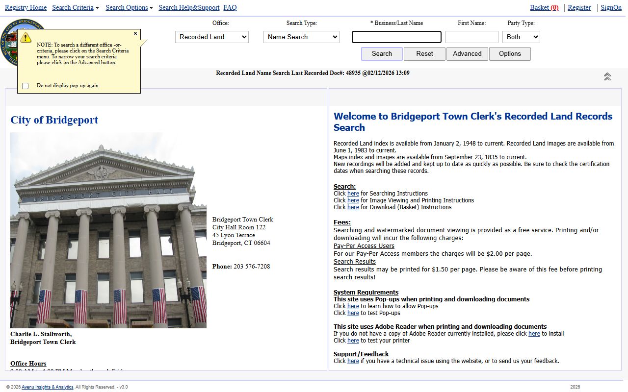 Bridgeport property records reference image