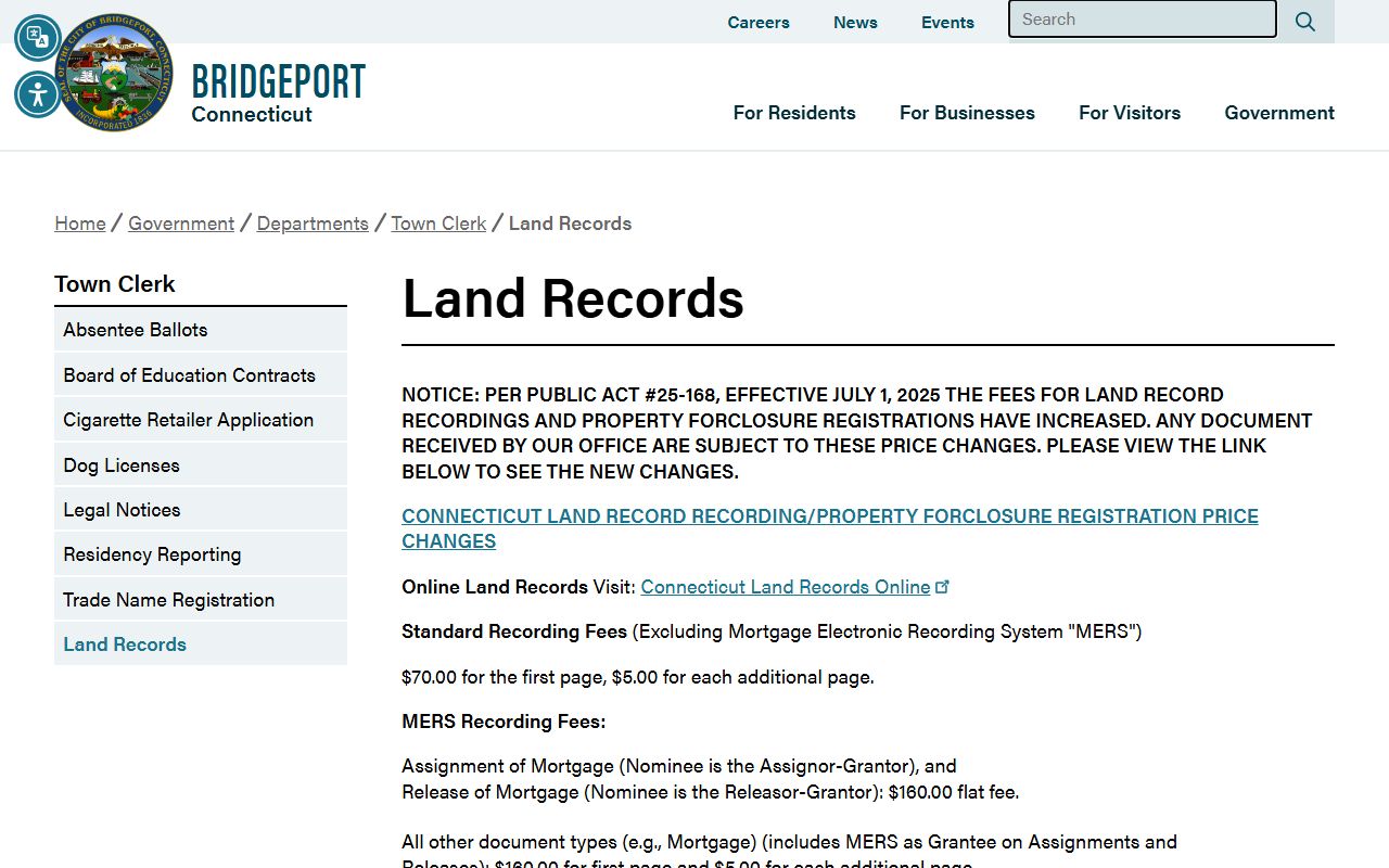 Bridgeport property records reference image