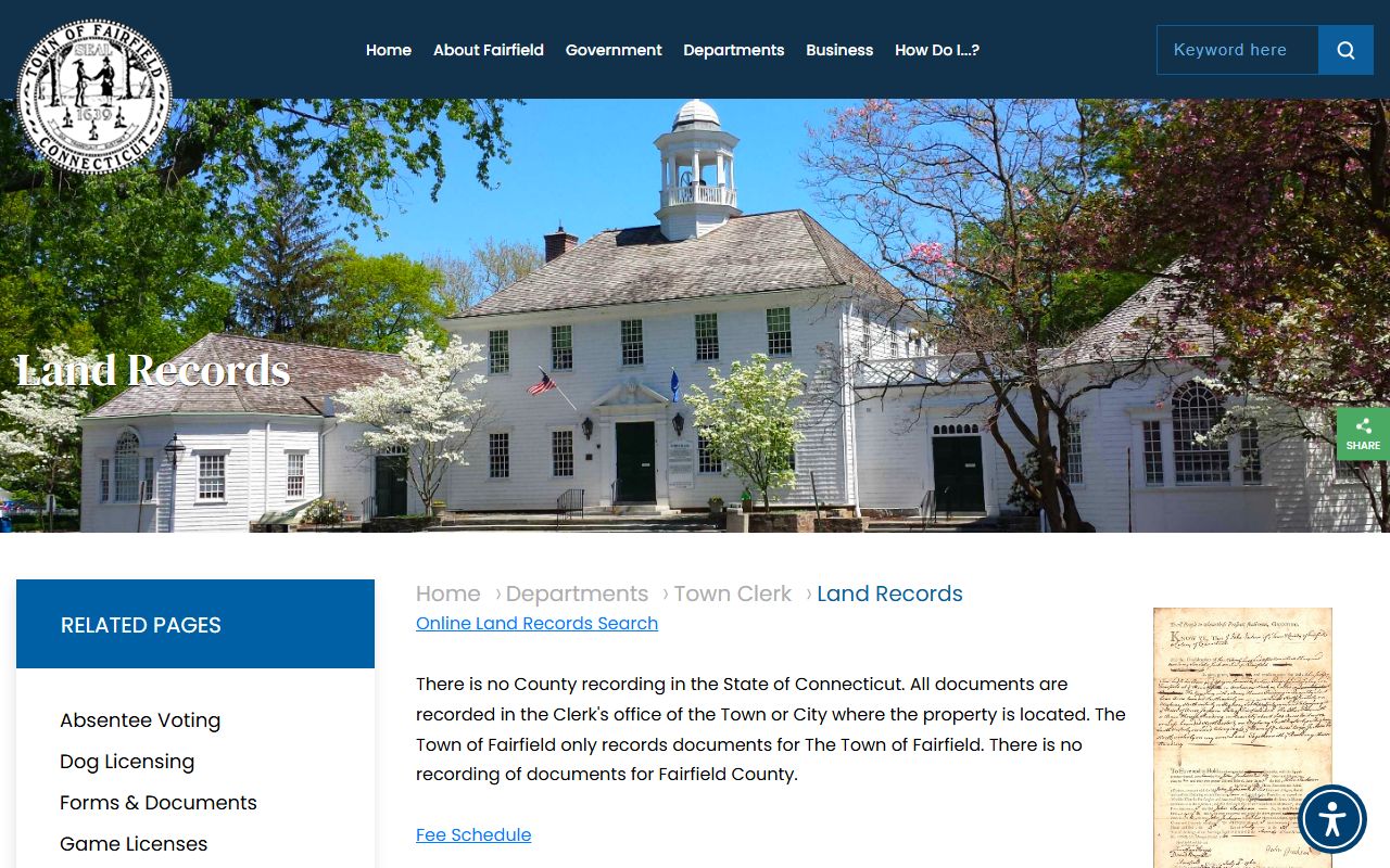 Fairfield property records reference image