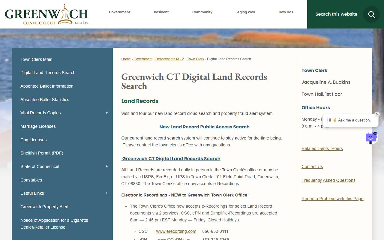 Greenwich property records reference image