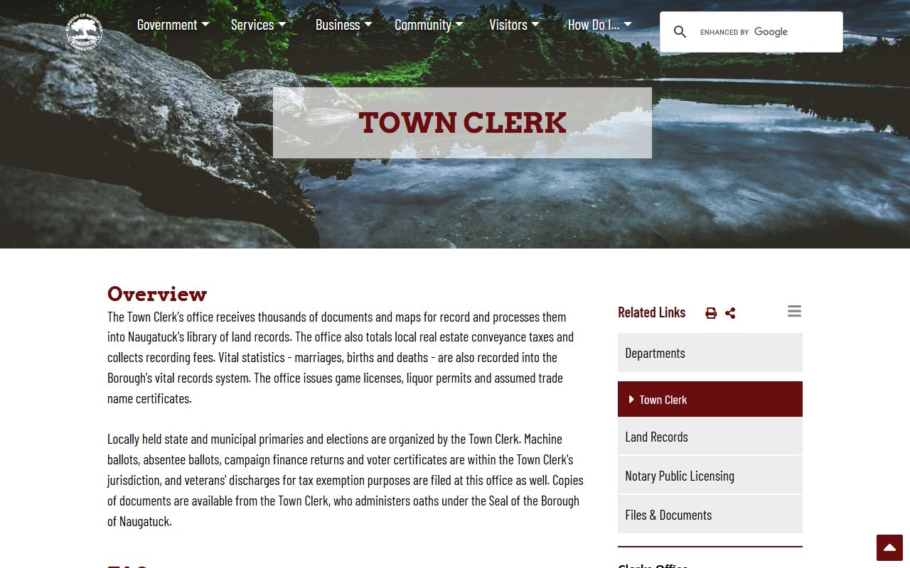 Naugatuck property records reference image