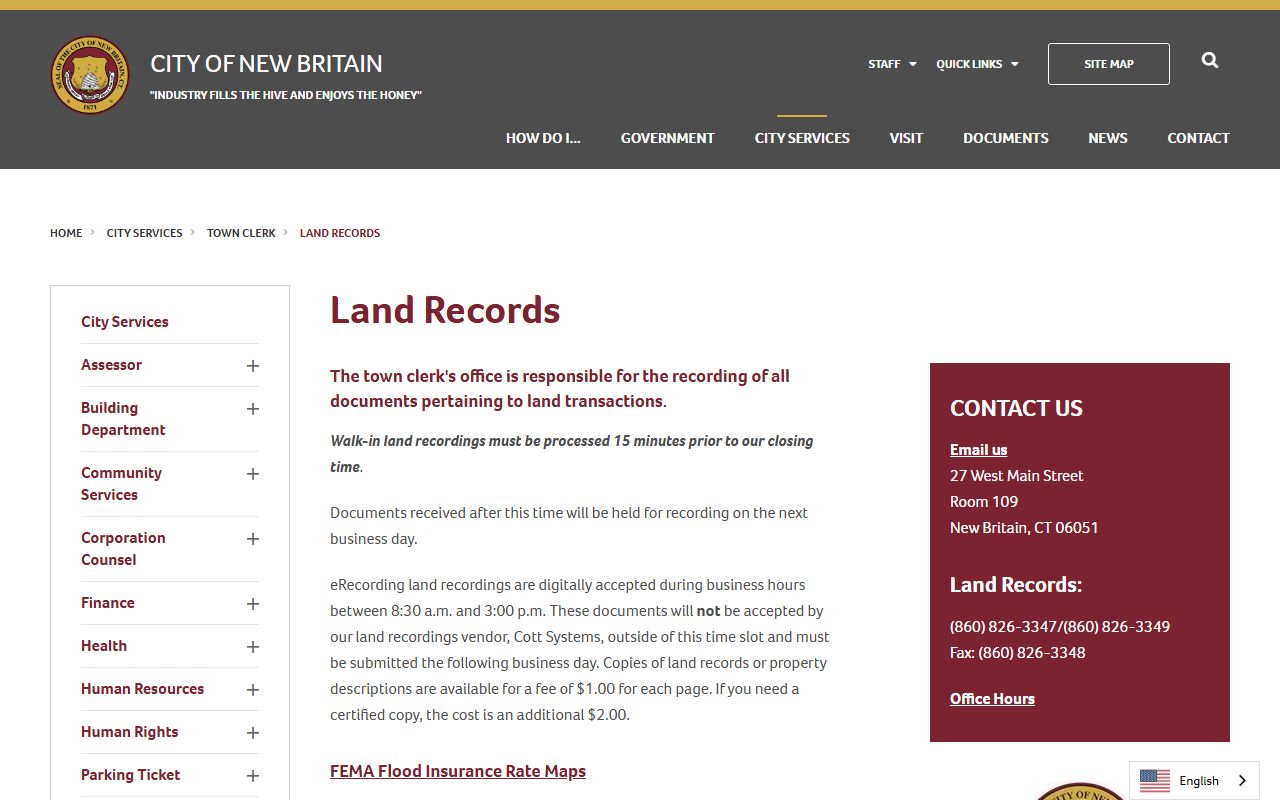 New Britain property records reference image