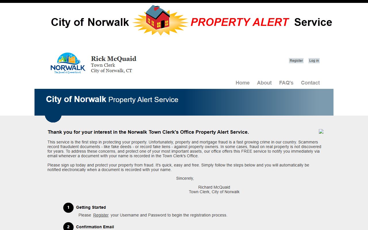 Norwalk property records reference image